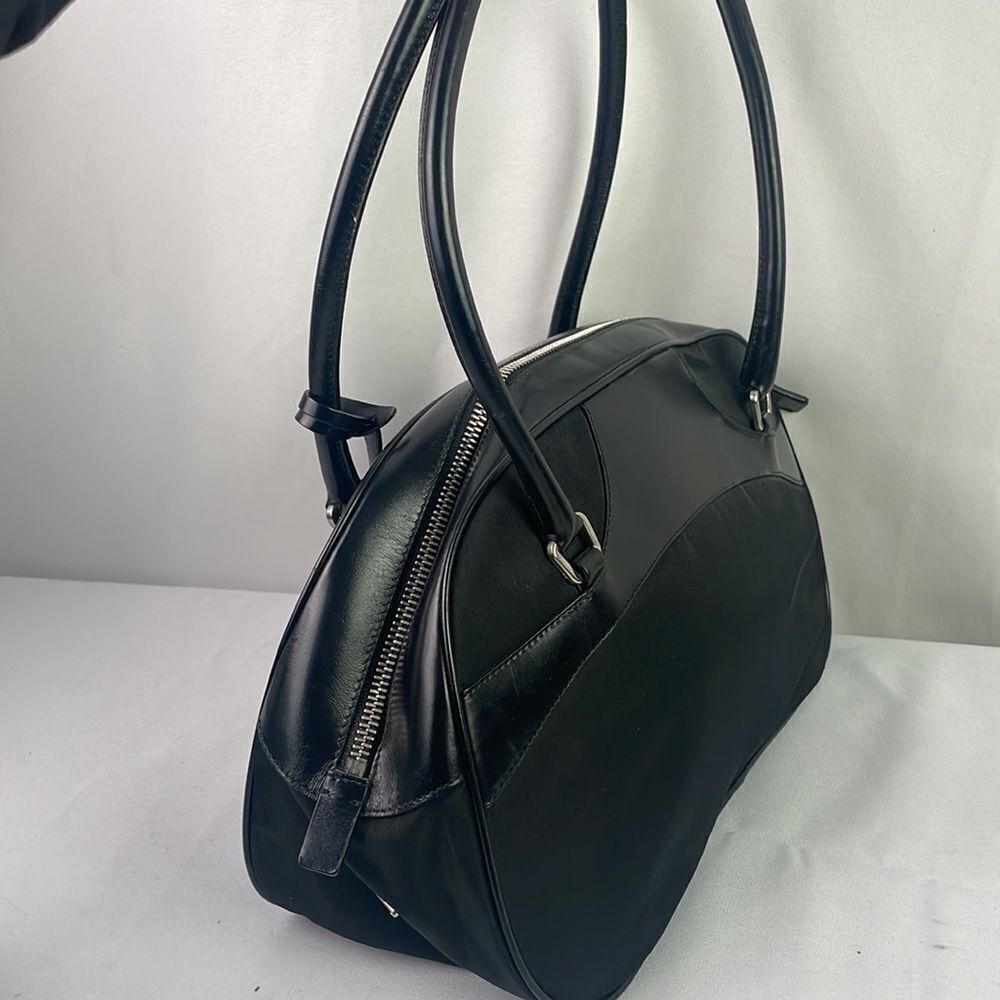 Prada Black Nylon Leather Satchel Bag - Picture 2 of 8